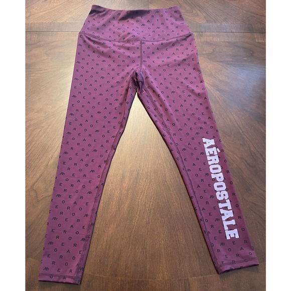 aeropostale Sport womens high-rise leggings Logo Print - Picture 1 of 5